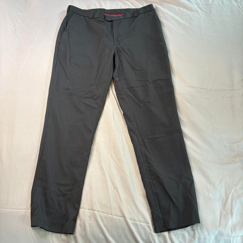 Van Heusen Flex Slim Fit Dress Pants Charcoal Gray 36x32 Stretch Performance